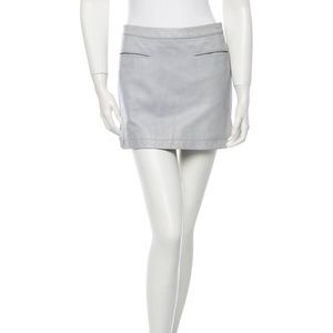 Blue T by Alexander Wang Leather Mini Skirt